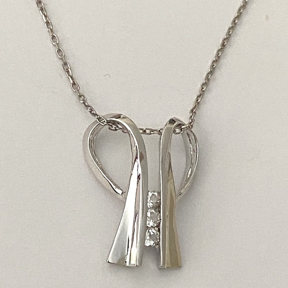 💎Clear real topaz stones 925 silver necklace - Picture 3 of 5